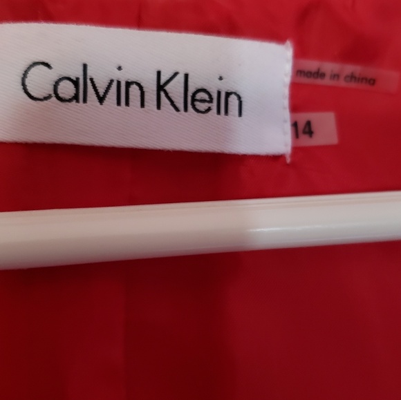 Calvin Klein lined red pleated dress - Picture 2 of 3